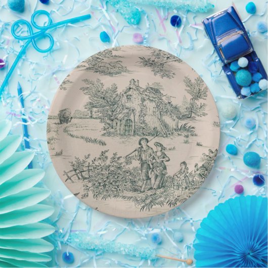 Groen Frans Toile Canvas Papier Borden Papieren Bordje (Feest)