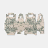 Groen Frans Toile Country Canvas Party Favor Box Bedankdoosjes (Uitgevouwen)
