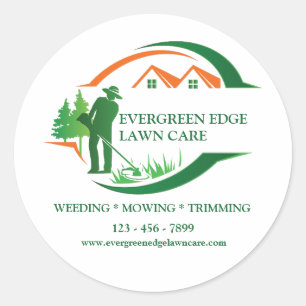 Groen gazon zorg ronde sticker