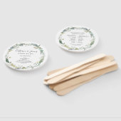 Groen gebladerte aquarel bruiloft ceremonie progra handwaaier (Niet-gemonteerd)