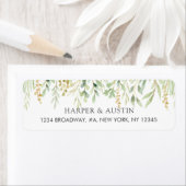 Groen gebladerte botanisch retouradres etiket (Insitu)