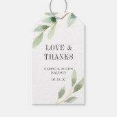 Groen gebladerte botanische bruiloft cadeau cadeaulabel (Voorkant)