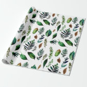 Groen gebladerte Botanische Natuur Cadeaupapier (Uitgerold)