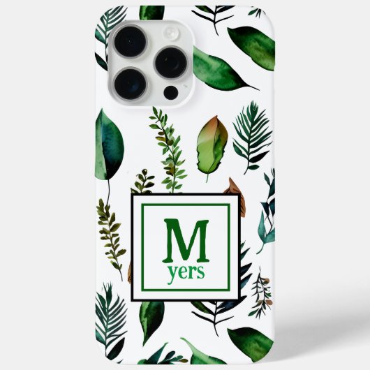 Groen gebladerte botanische Natuur gepersonaliseer Case-Mate iPhone Case (Achterkant)