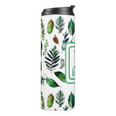 Groen gebladerte botanische Natuur gepersonaliseer Thermosbeker (Gedraaid links)