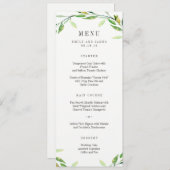 Groen gebladerte bruiloft menu Kaart (Voorkant / Achterkant)