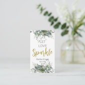 Groen gebladerte Bruiloft Sparkler Label Informatiekaartje (Staand voorkant)