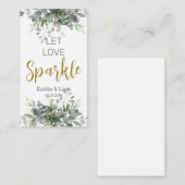 Groen gebladerte Bruiloft Sparkler Label Informatiekaartje (Voorkant / Achterkant)