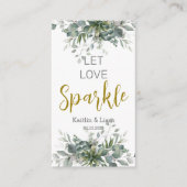 Groen gebladerte Bruiloft Sparkler Label Informatiekaartje (Voorkant)