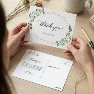 Groen gebladerte Eucalyptus Geometrisch Gouden Lij Briefkaart