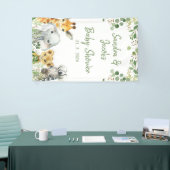 Groen gebladerte Eucalyptus Safari Baby shower Spandoek (Beurs)