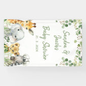 Groen gebladerte Eucalyptus Safari Baby shower Spandoek (Horizontaal)