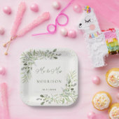 Groen gebladerte Eucalyptus verlaat bruiloft Papieren Bordje (Feest)