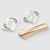 Groen gebladerte gouden diamant Lijst bruiloft pro Handwaaier (Niet-gemonteerd)