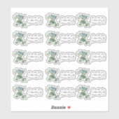 Groen gebladerte waterverf eucalyptus sticker (Vel)