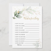 Groen gebladerte Wensen voor Baby shower Game Invi Kaart (Voorkant)