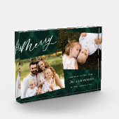 Groen geborsteld speldenfeestdag fotoblokken (Links)