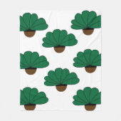 Groen gebotteld Plant Fleece Deken (Voorkant)