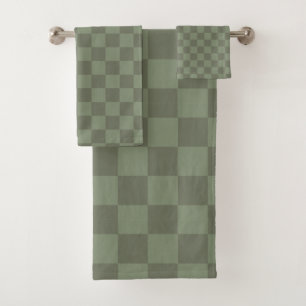 Groen gecontroleerd bad handdoek