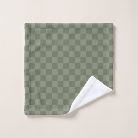 Groen gecontroleerd bad handdoek (Wasdoekje)