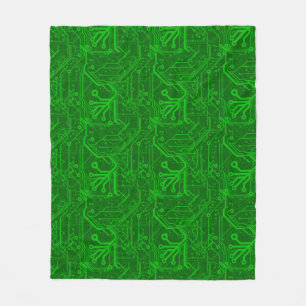 Groen gedrukte circuitbordpatroon fleece deken
