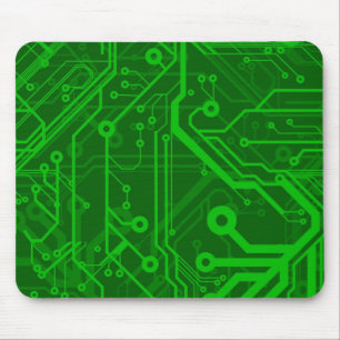 Groen gedrukte circuitbordpatroon muismat