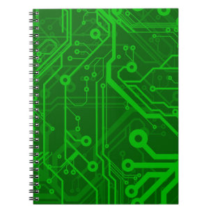 Groen gedrukte circuitbordpatroon notitieboek