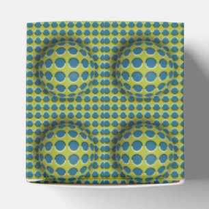 Groen Geel 3D-Effect Ontwerp Patroon Favor Box Bedankdoosjes