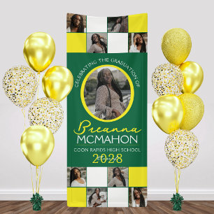 Groen & Geel 9 Foto Collage Afstudeer Vinyl Spandoek