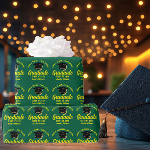 Groen Geel Afstudeer Geschenkpapier Op Maat Cadeaupapier