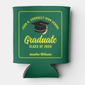 Groen Geel Afstuderen Custom 2025 Graduation Party Blikjeskoeler (Voorkant)