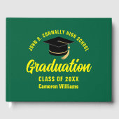 Groen Geel Afstuderen Custom Graduation Party Gastenboek (Voorkant)