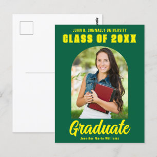 Groen Geel Afstuderen Foto Modern Vet Afstuderen Briefkaart