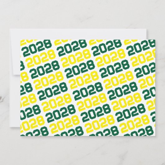 Groen & Geel Afstuderen Fotouitnodiging Kaart (Achterkant)