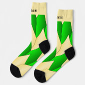 Groen Geel Art Deco Design Soksokken Sokken (Links)