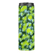 Groen geel blauw Blauwgroen mozaïekpatroon Thermosbeker (Achterkant)