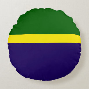 Groen Geel Blauw Kleur Block Style Design Rond Kussen