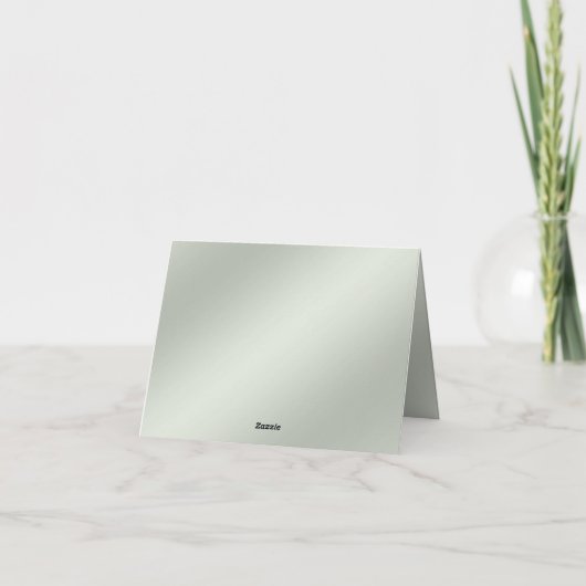 Groen Geel Bloemen Dank u kaart (Achterkant)