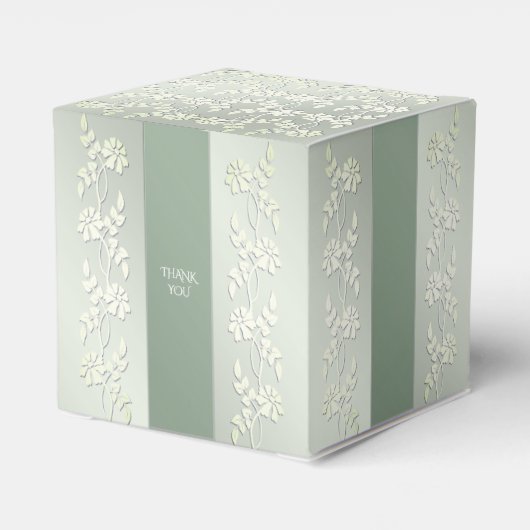 Groen Geel Bloemen Favor Box Bedankdoosjes (Achterkant)