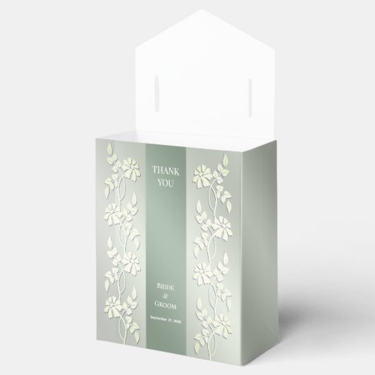 Groen Geel Bloemen Favor Box Bedankdoosjes (Geopend)