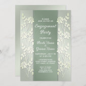 Groen Geel Bloemen Verloving Uitnodiging (Voorkant / Achterkant)