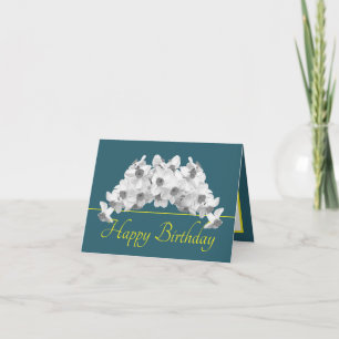 Groen Geel Boeket Wit Daffodil Happy Birthday Kaart