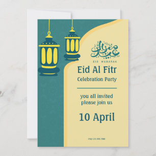 Groen Geel Elegant Eid Al Fitr Halal Bi Halal Kaart