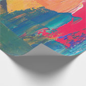 Groen, geel en rood abstract schilderij cadeaupapier (Hoek)