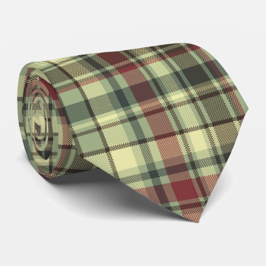 Groen geel en rood geplakt stropdas (Opgerold)