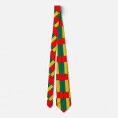 Groen geel en rood kleurenblok afdrukken stropdas (Achterkant)