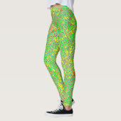 Groen, geel en warm roze leggings (Links)