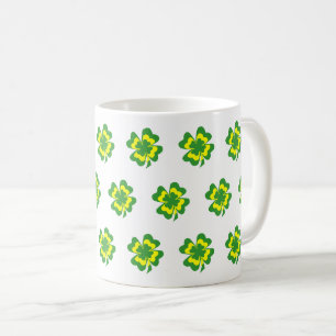 Groen Geel Four Leaf Clover Simplw Coffee Mok