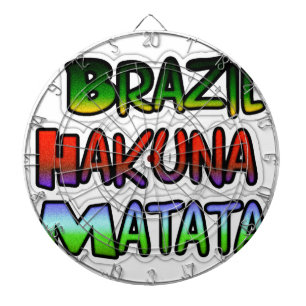 Groen Geel Gouden Brazilië Hakuna Matata Art Print Dartbord