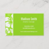 Groen-geel Hawaiiaanse tropische hibiscus; Palm Visitekaartje (Achterkant)